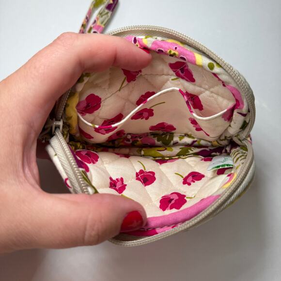 Vera Bradley Make Me Blush Floral Print Zip Around Wristlet Wallet Pouch - Picture 2 of 3